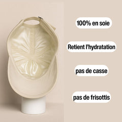 Casquette en soie crème naturelle – Anti-frisottis & humidité
